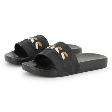 Sandalia o Chanclas Boss para niño y teen Marino logo tribandaNEGRA